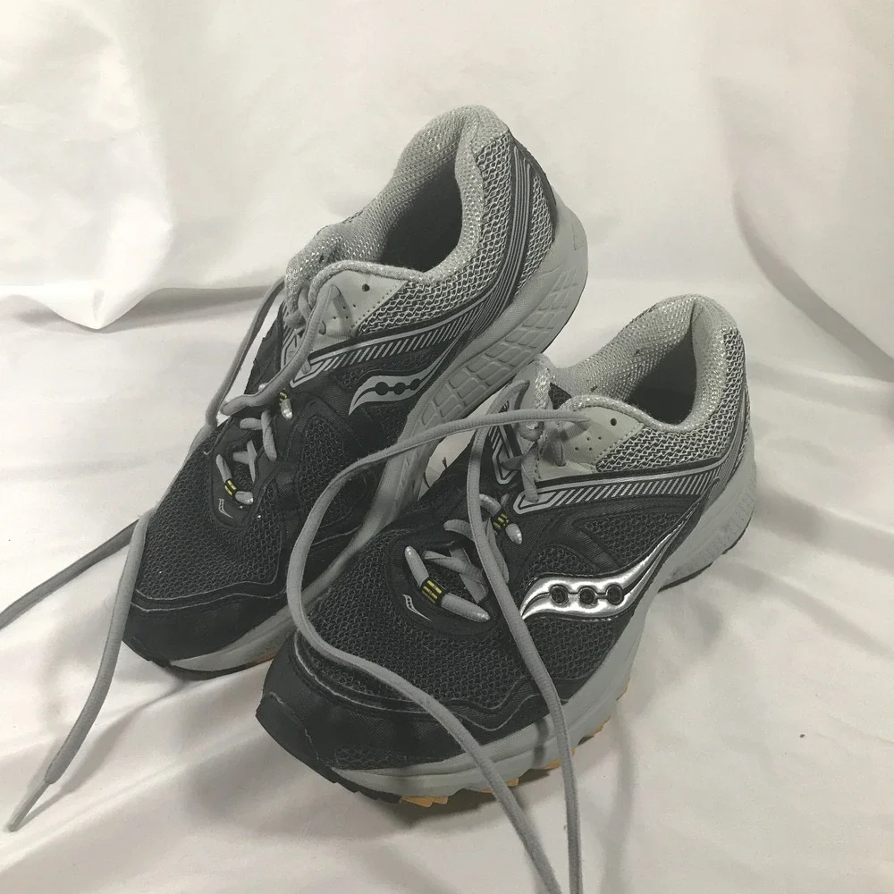 Saucony Mens Cohesion 10 Running Shoes Black Grey Silver S25340-1 Size 9
